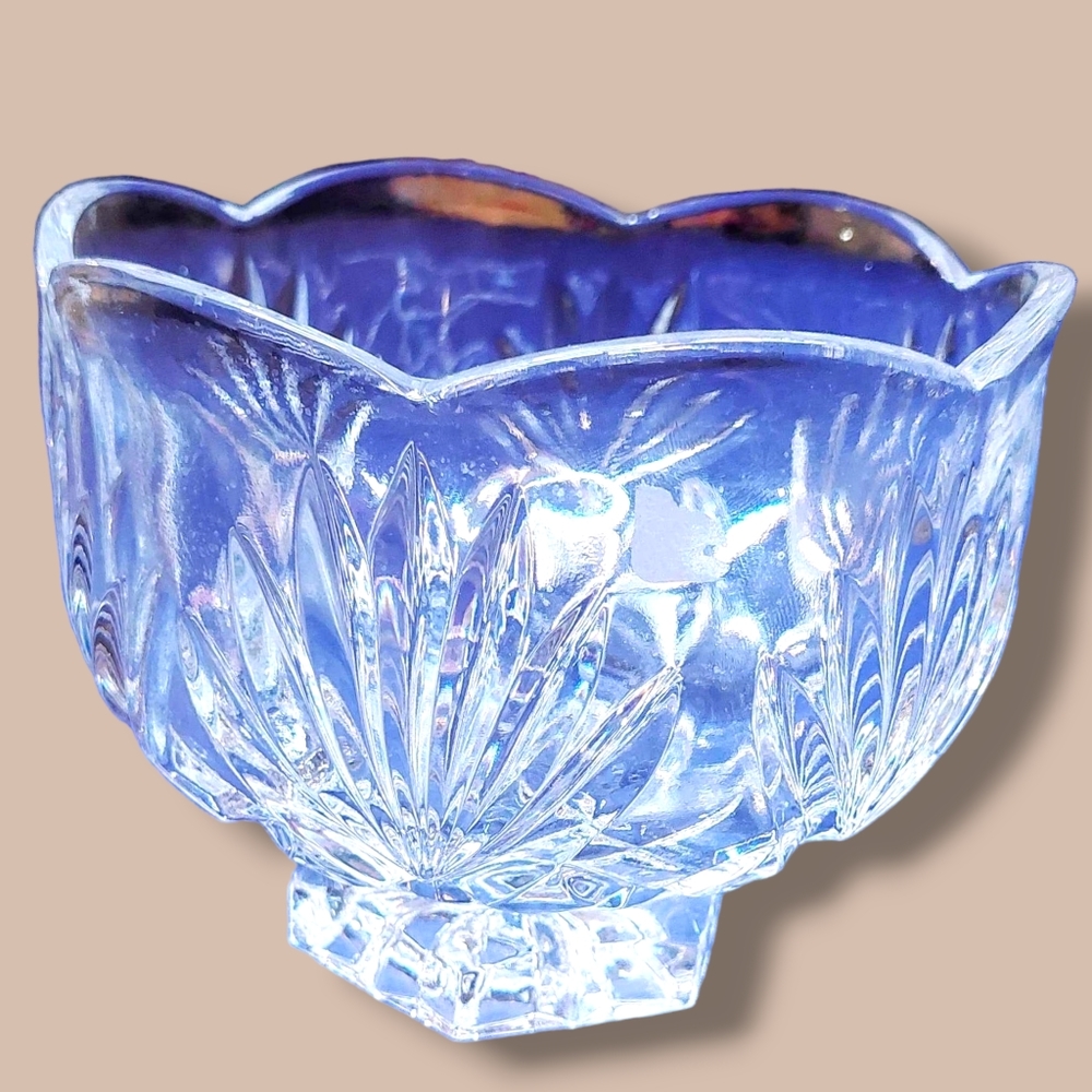 Cut Lead Crystal Serving Bowl | Clear Pattern Glass | Tableware | Home | NEW |